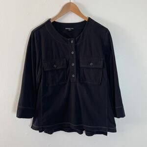 James Perse Shirt Womens Large 3 Chest Pockets Button Front Casual Coastal